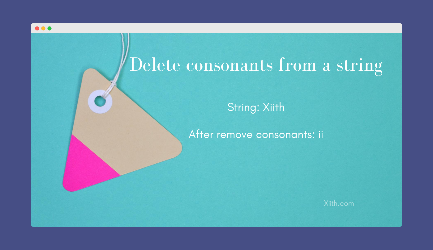 C Program to delete consonants from a string
