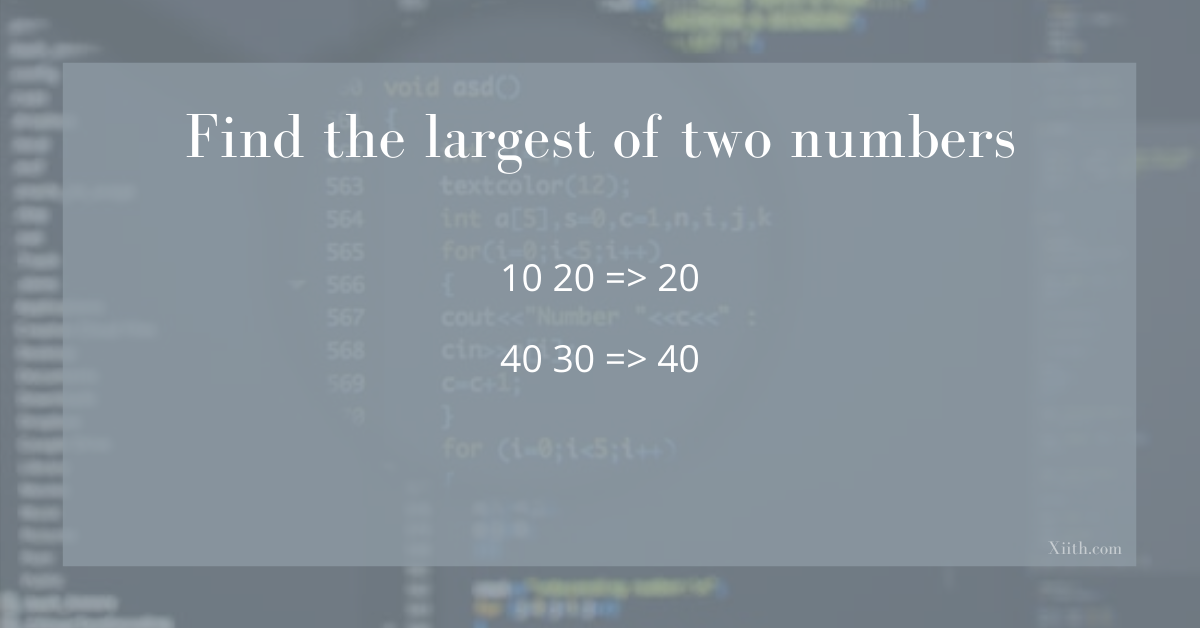 C++ Program to find the largest of two numbers using friend function