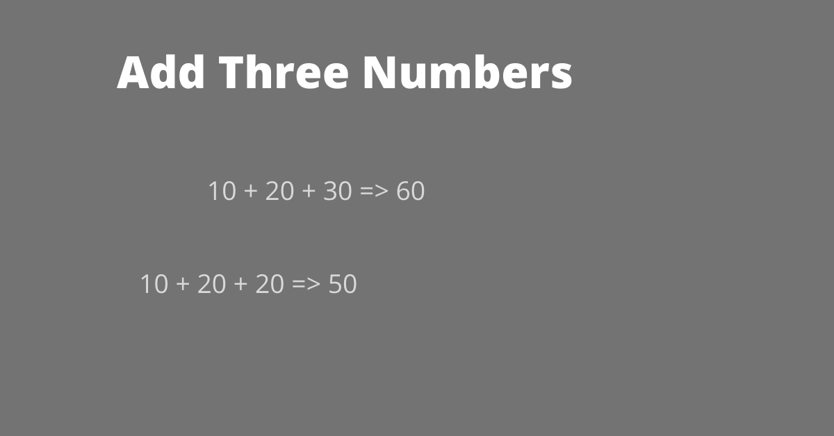 sum of three numbers