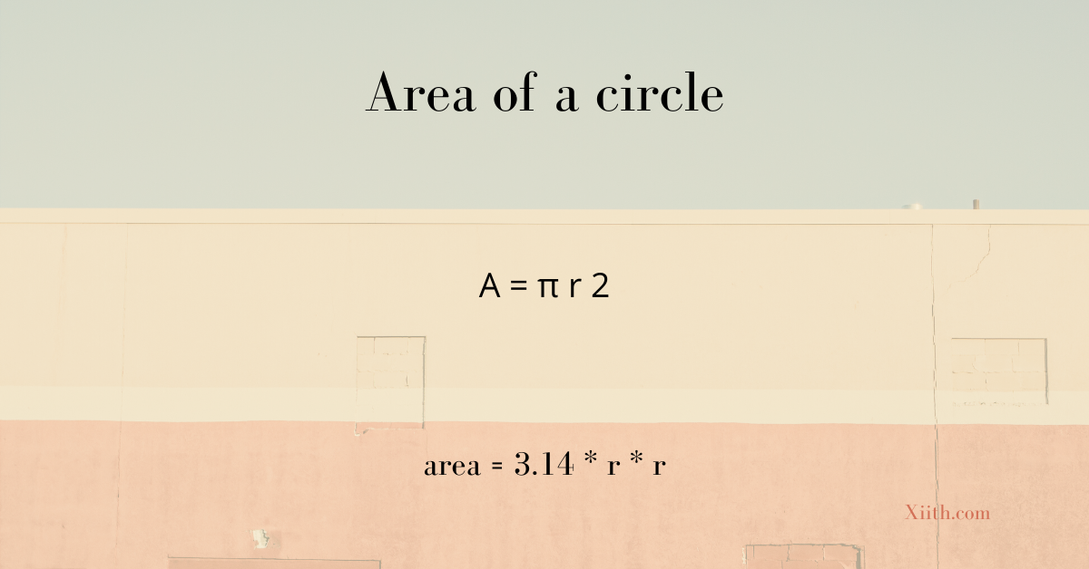 C++ Program to find the area of circle using constructor
