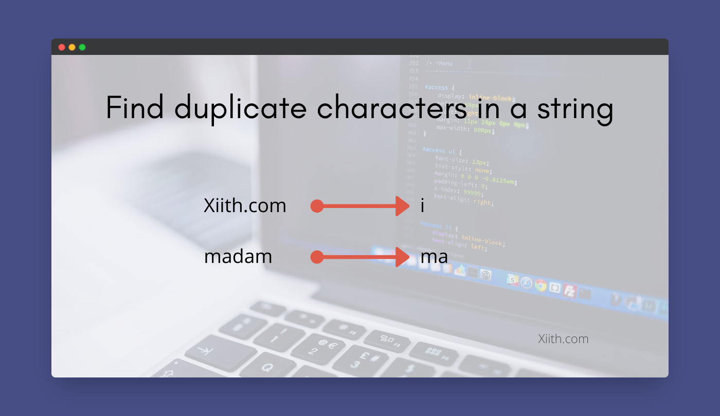 C Program to find duplicate characters in a string