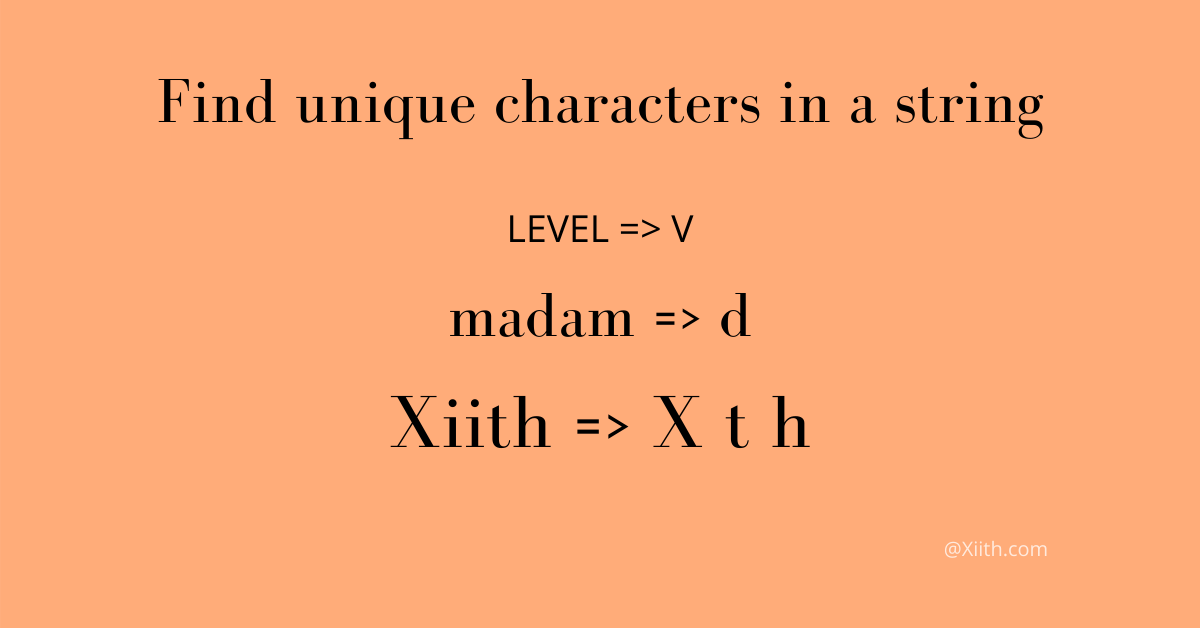 Java Program to find unique characters in a string
